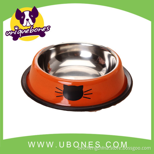 Stainless steel pet dog bowl